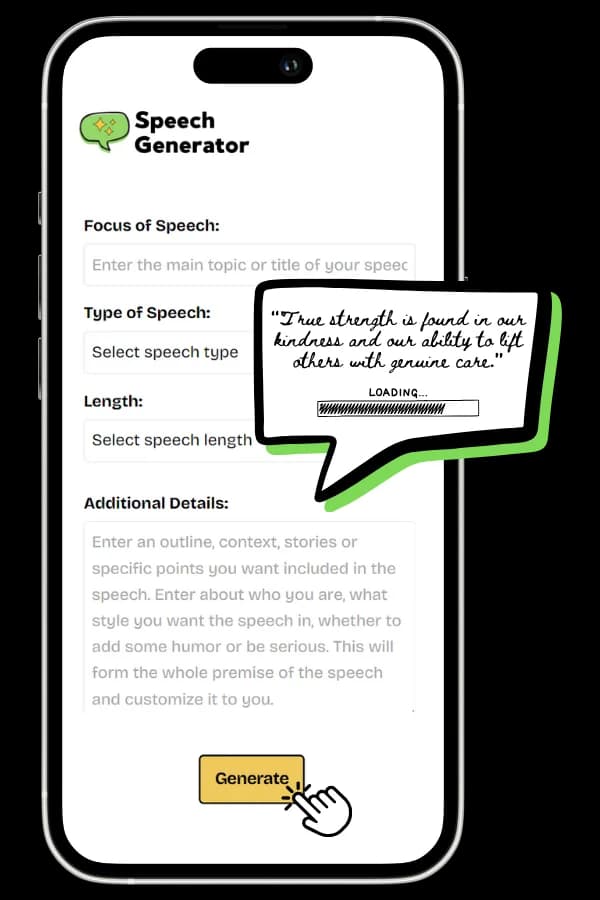 Speech Generator app on mobile